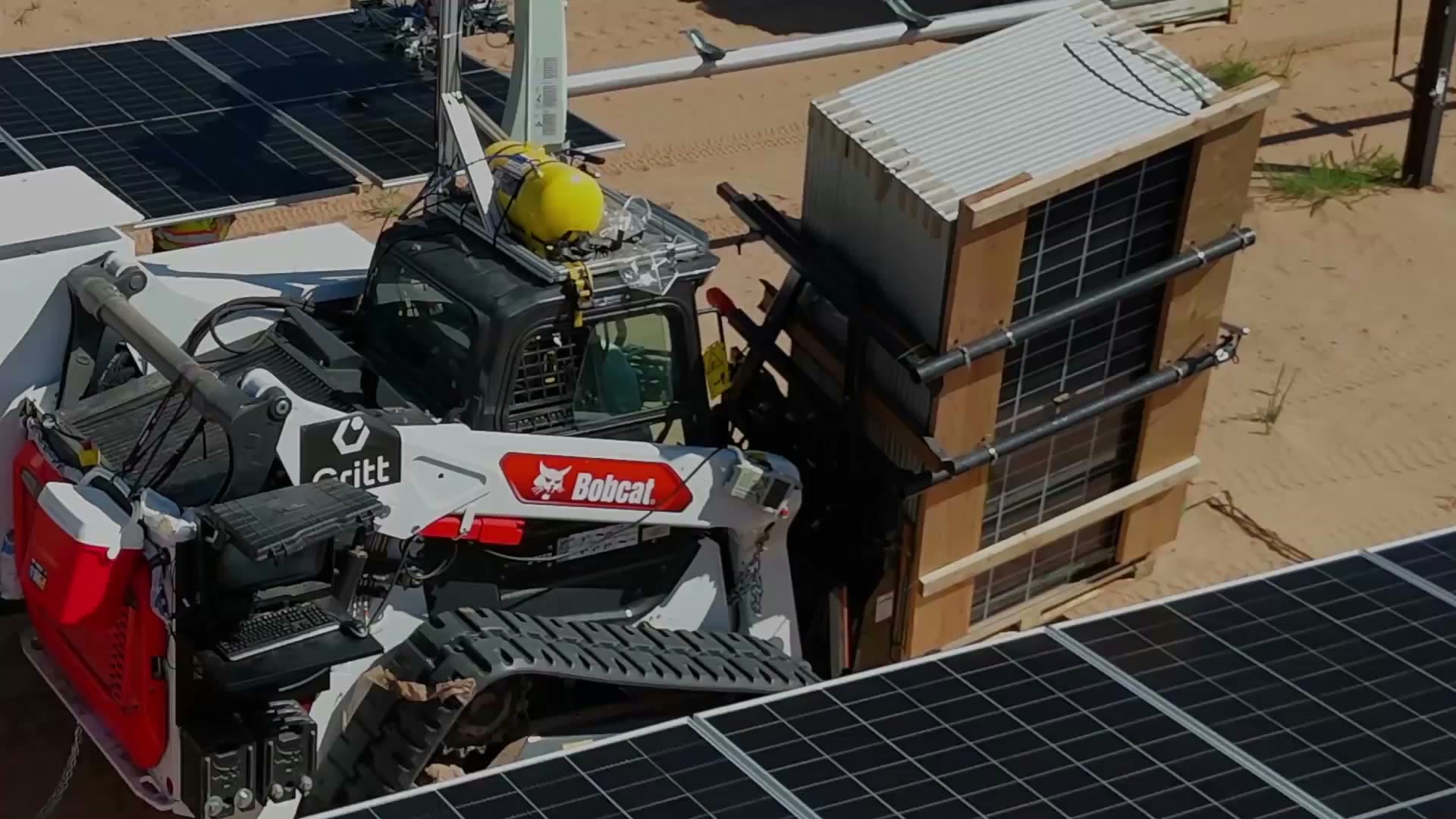 Gritt mounted to a construction machine